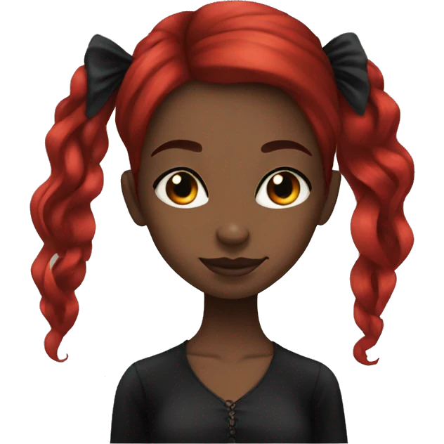 Black pretty girl with red hair gothic emoji