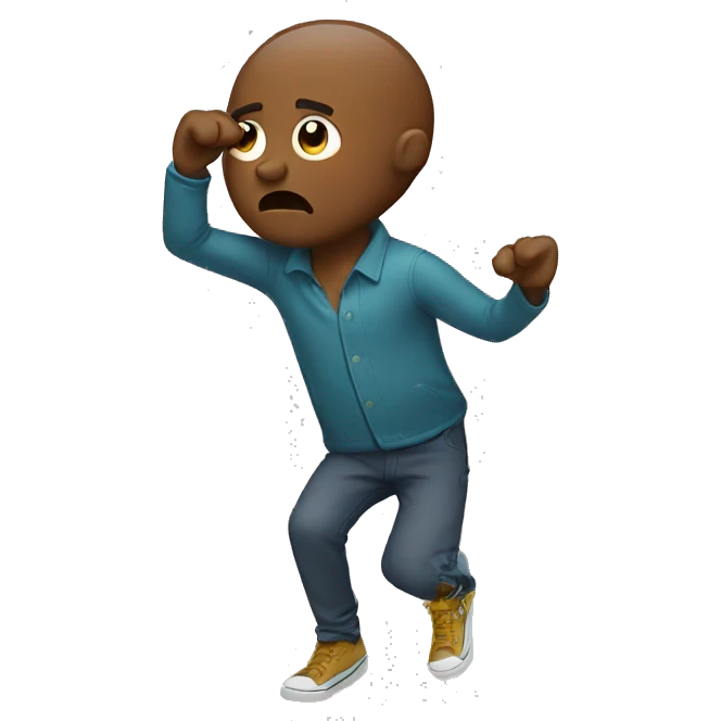 man doing the dab emoji
