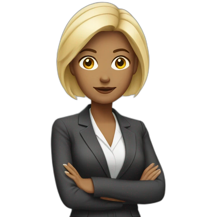 white Business woman half body emoji