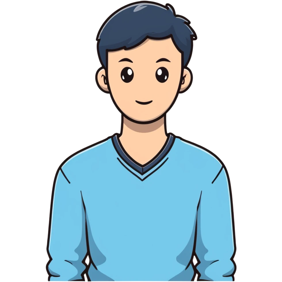 light blue V-neck sweater emoji