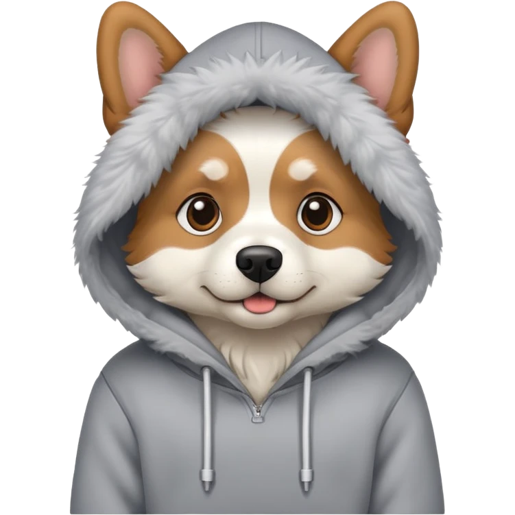 Dog wearing hoodie emoji