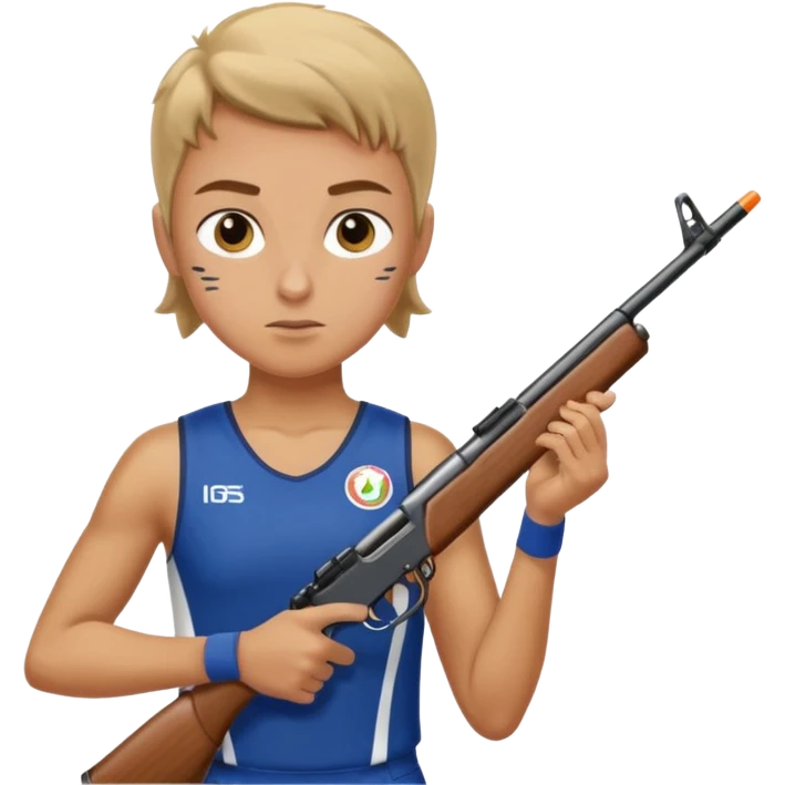 athlete with rifle shooting, in Olympics emoji