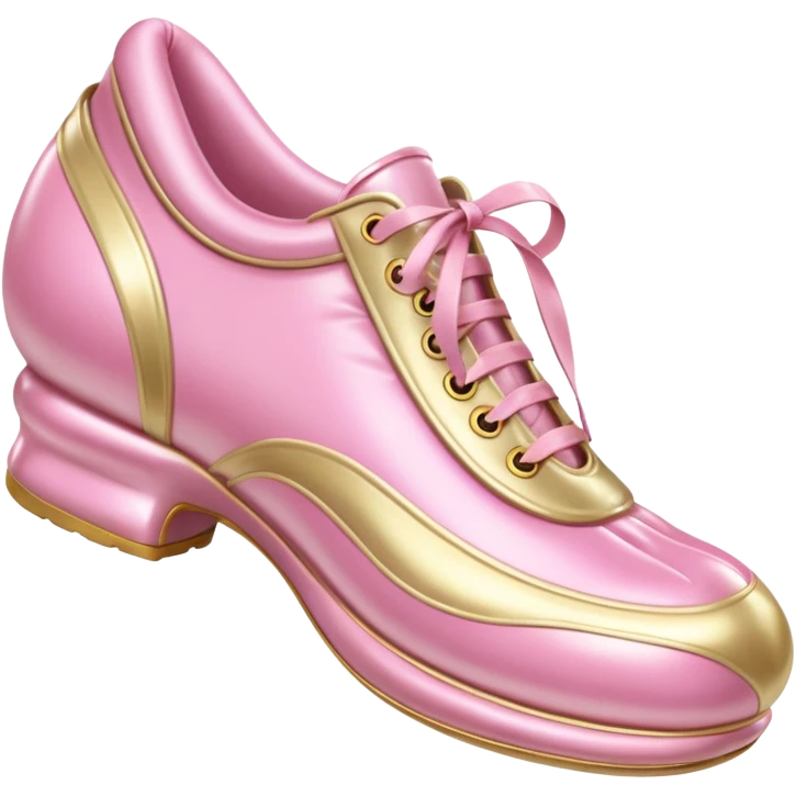 vintage rococo pale gold & pink inflatable puffy shoe emoji