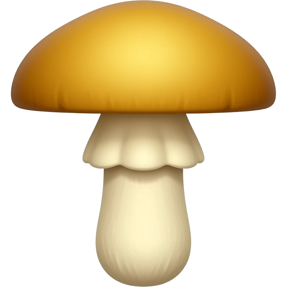 a yellow mushroom, which is slightly veiny and the cap of the mushroom is a darker tint than the rest. Also, make it long and generally the same width, emoji
