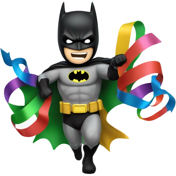 Batman with ribbon emoji