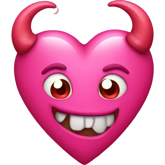Pink heart with devil horns emoji