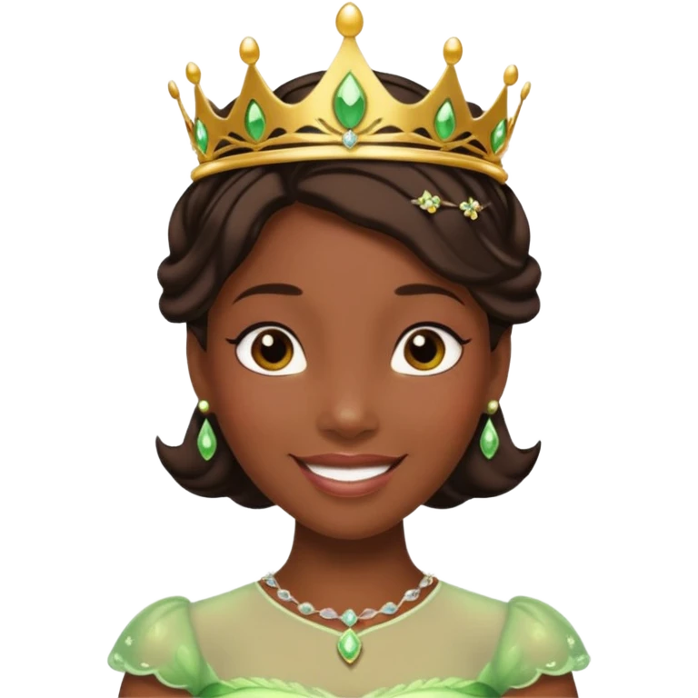 tạo cho tôi emoji công chúa tianna mặt thon da đen xinh và gần giống trong phim nhất emoji
