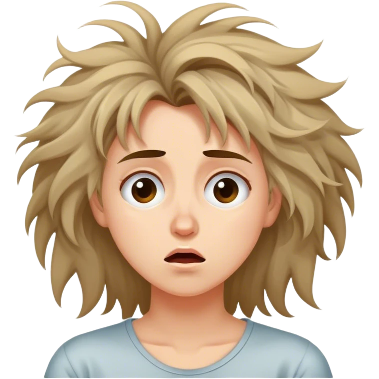 Cinematic Funny Aurora Portrait Emoji, Looking confused as she wakes up, hair a complete mess, blinking sleepily, the struggle of waking up beautifully captured in a hilarious yet endearing moment! emoji