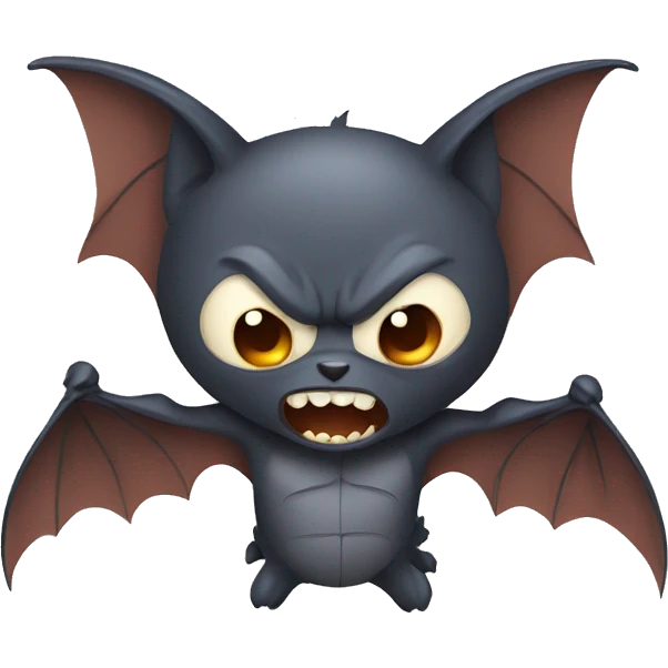 fighting angry bat with wings thin emoji