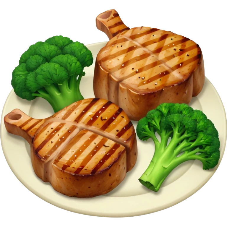 Pork chops and broccoli  emoji
