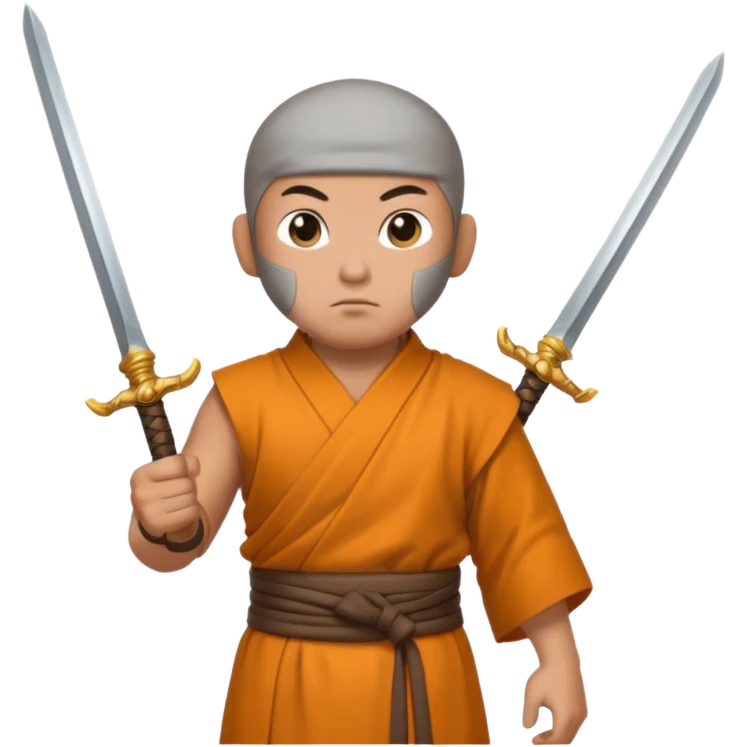 Monk with two swords in two hands emoji