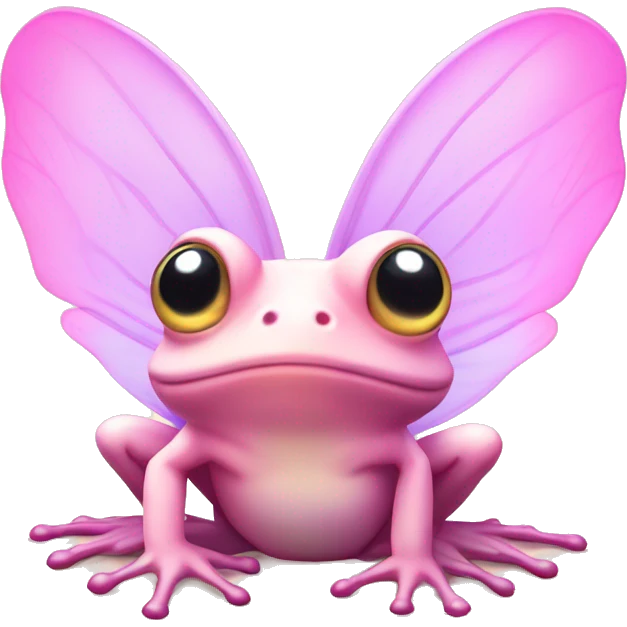 Light pink Fairy frog with gradient wings emoji