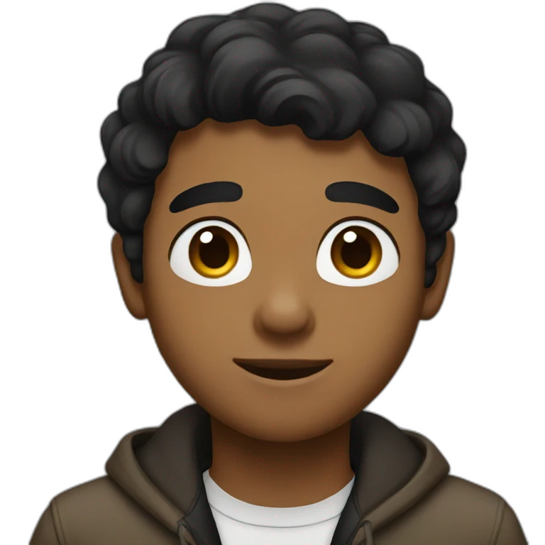 Brown boy with black hair emoji