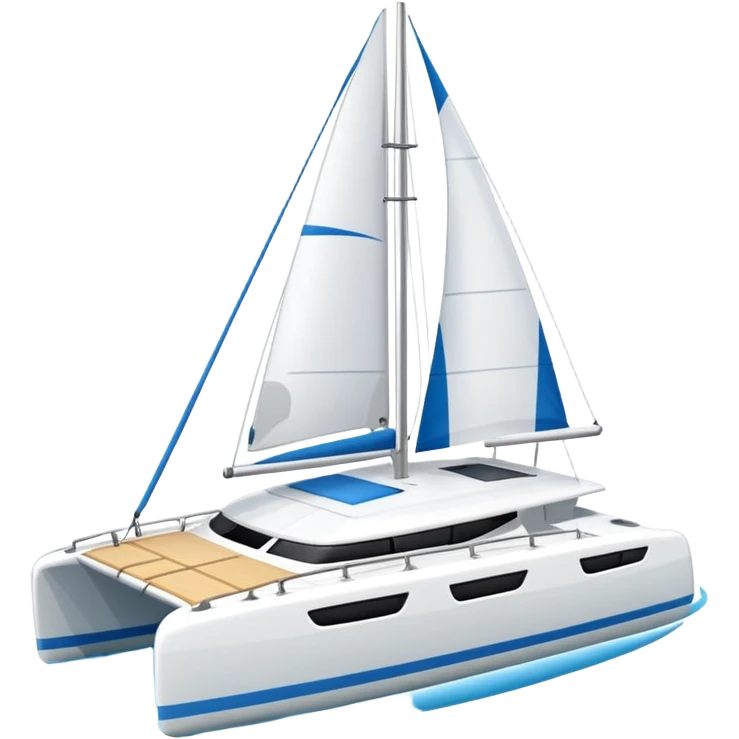 A catamaran with a white background. No wording or lettering on the boat  emoji