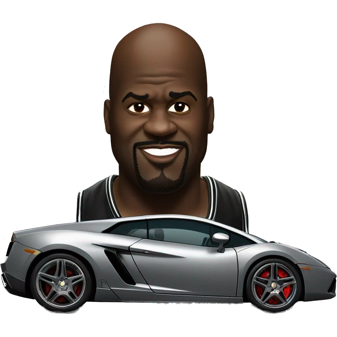 shaquille o neil in his long lamborghini gallardo emoji