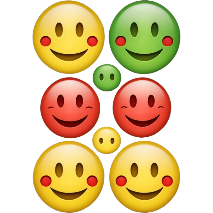 A statisfaction scale with three smileys (red, yellow, green) emoji