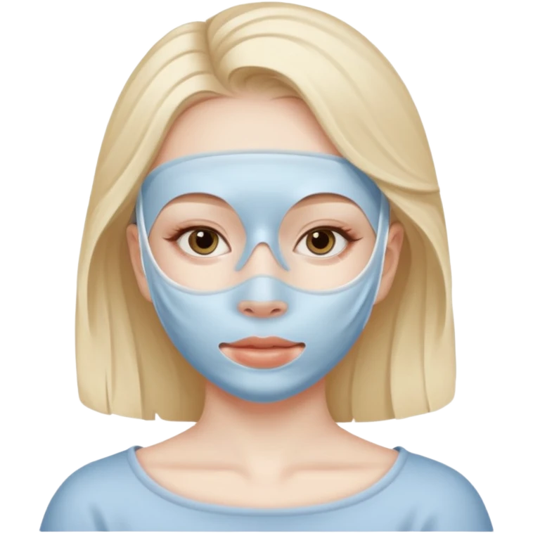A girl with a  skincare mask emoji