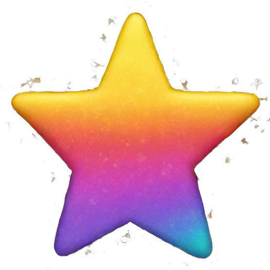 Rainbow leopard print star emoji