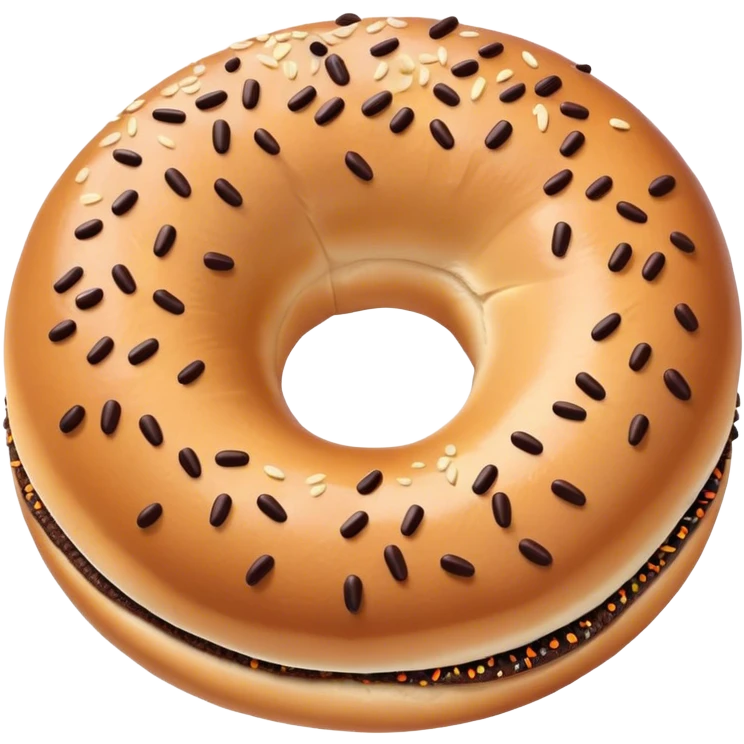 Single Bagel with chocolate sprinkles emoji
