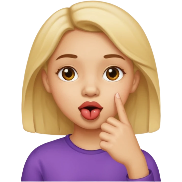 A girl with a finger in her mouth  emoji