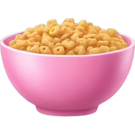 Pink bowl with cereal emoji