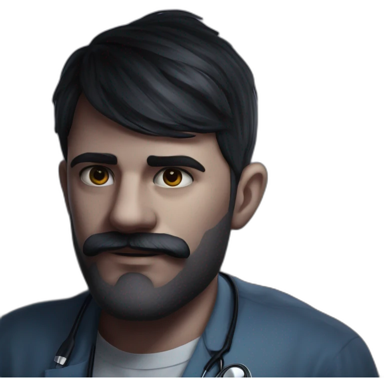 friendly male doctor with stethoscope emoji
