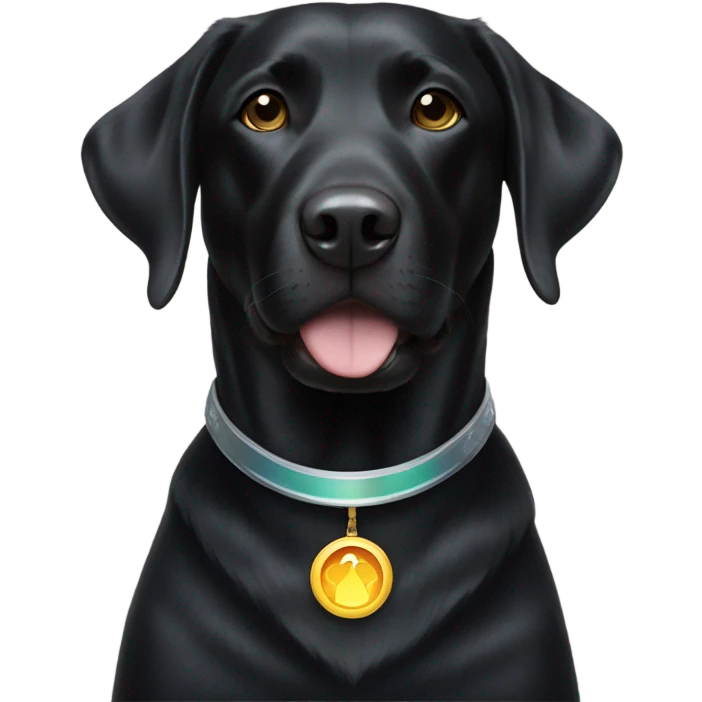 Black lab with halo emoji