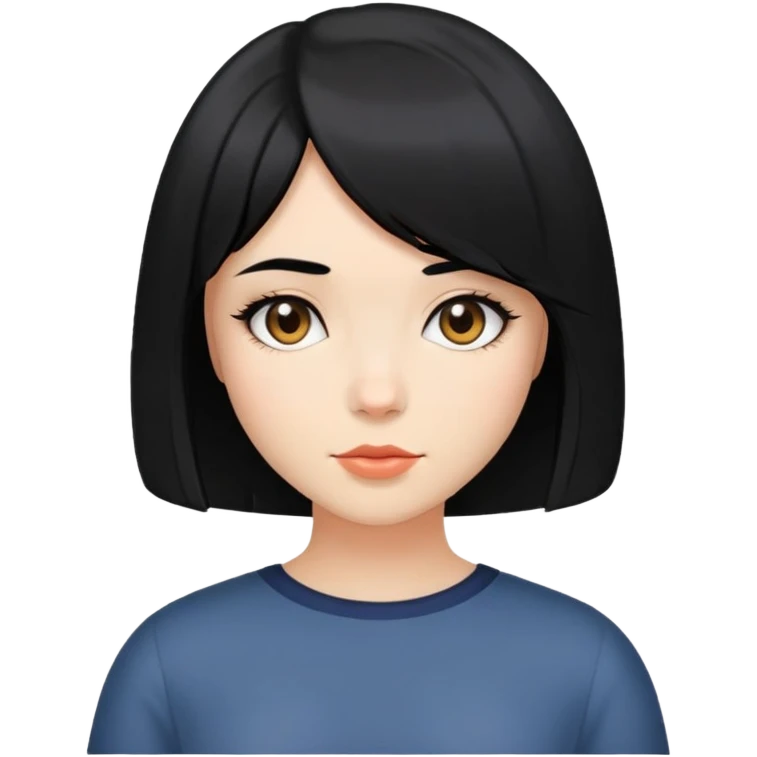 Girl with black hair and bobcut emoji
