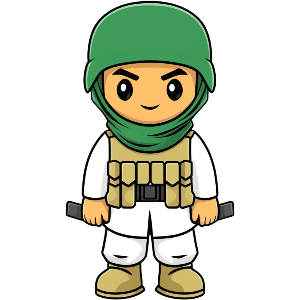 Saudi Arabian soldier in combat gear emoji