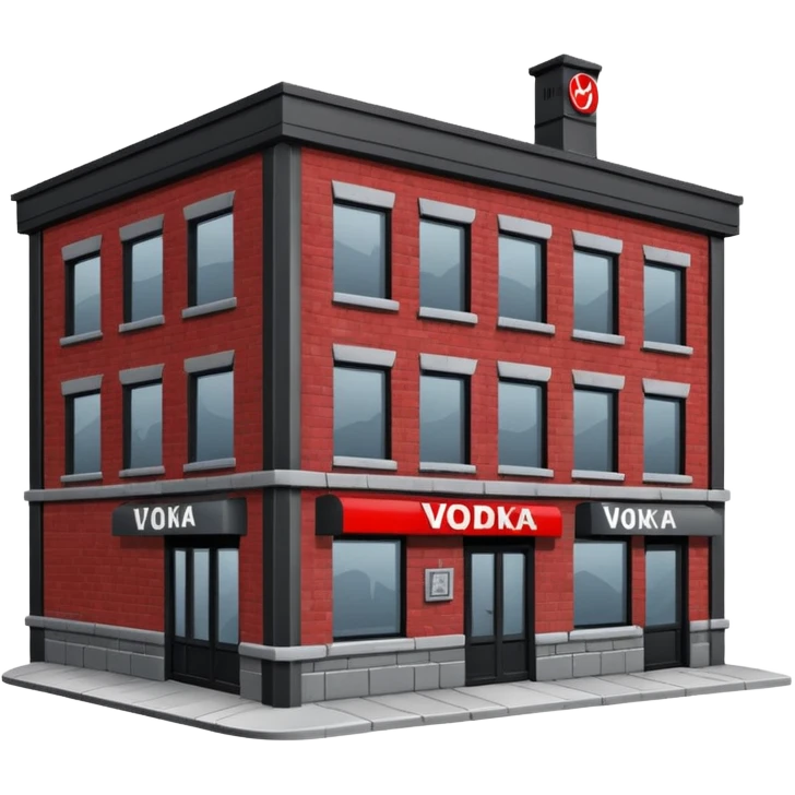 The dark building of the vodka store emoji