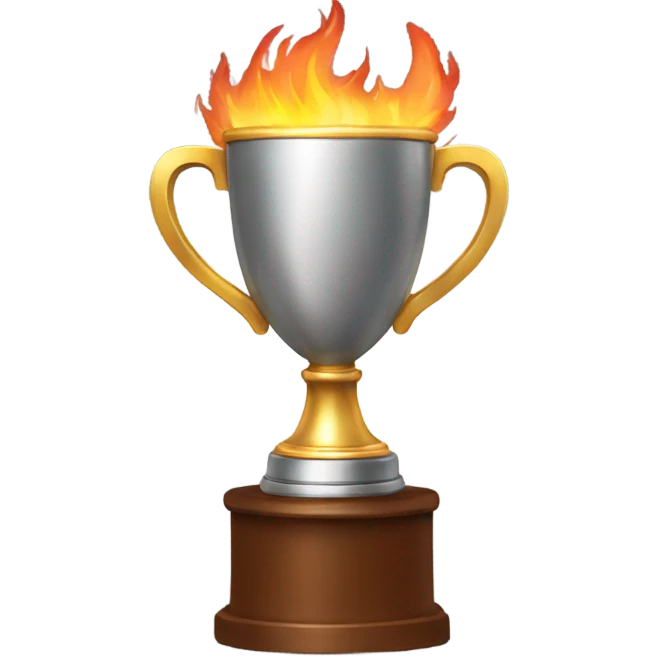 Trophy with fire emoji