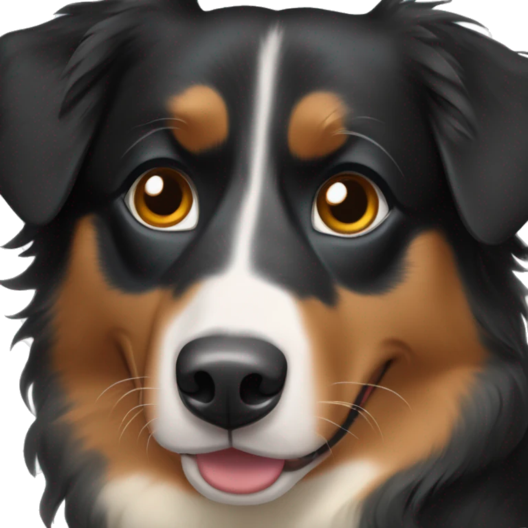 Black and tan Australian shepherd dog mostly black emoji