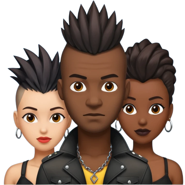 Black man with mowhak with black sexy women  emoji