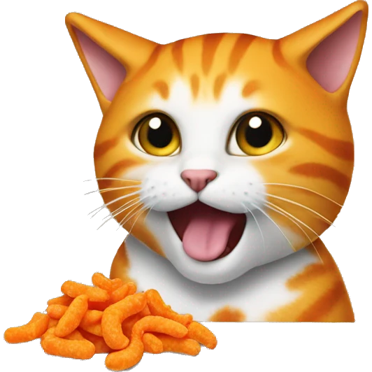 Cat eating cheetos emoji