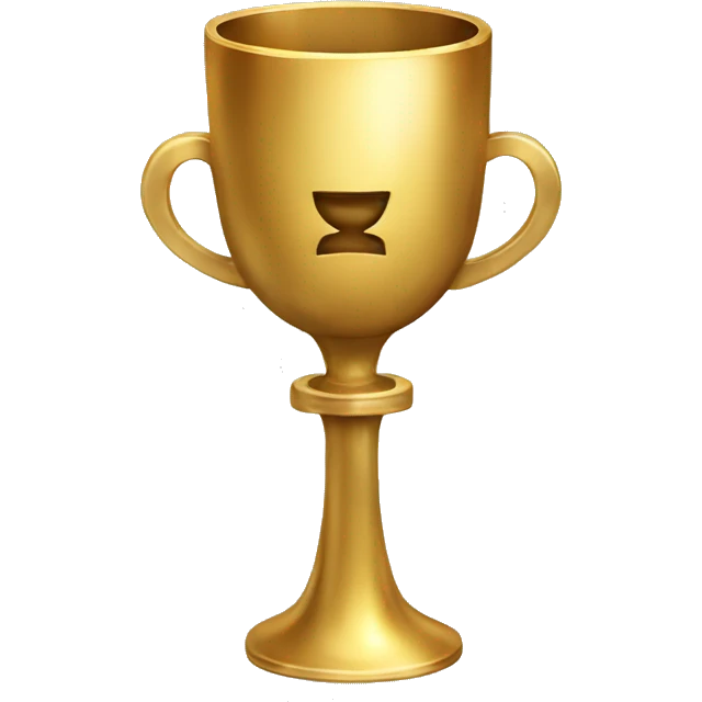 Golden chalice with upside down cross emoji
