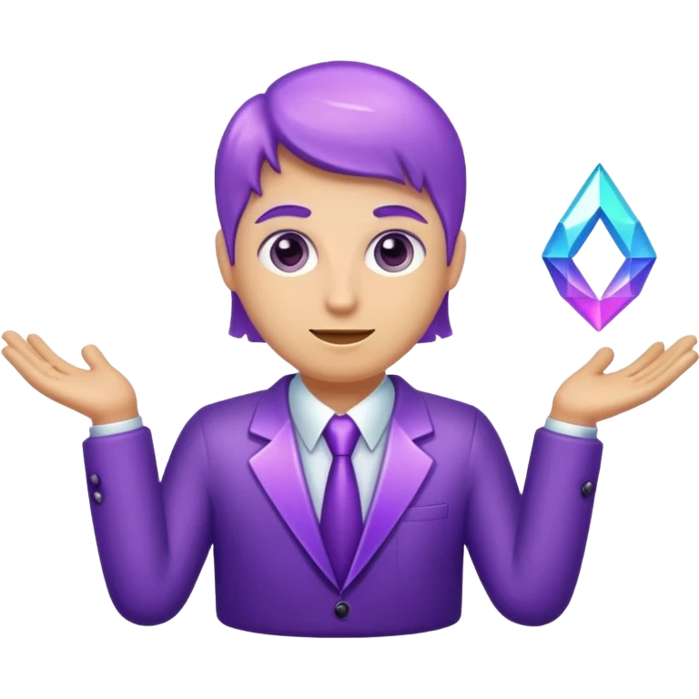 Purple Glitter Symbol of Manager emoji