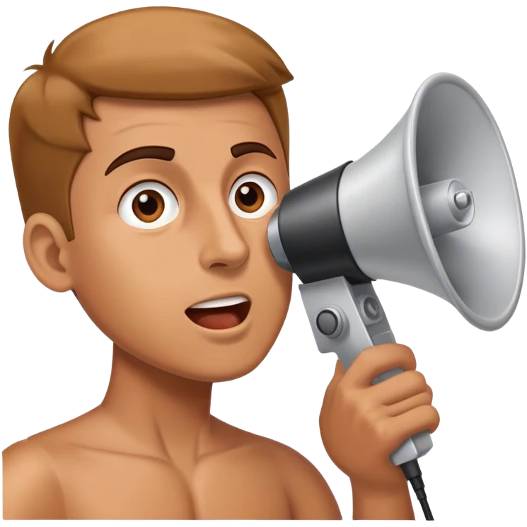 A man speaks into a loudspeaker emoji