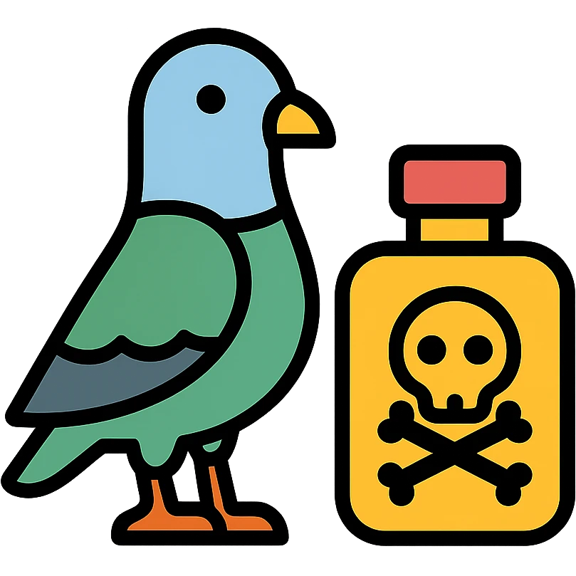 poisoning pigeons color outline icon emoji