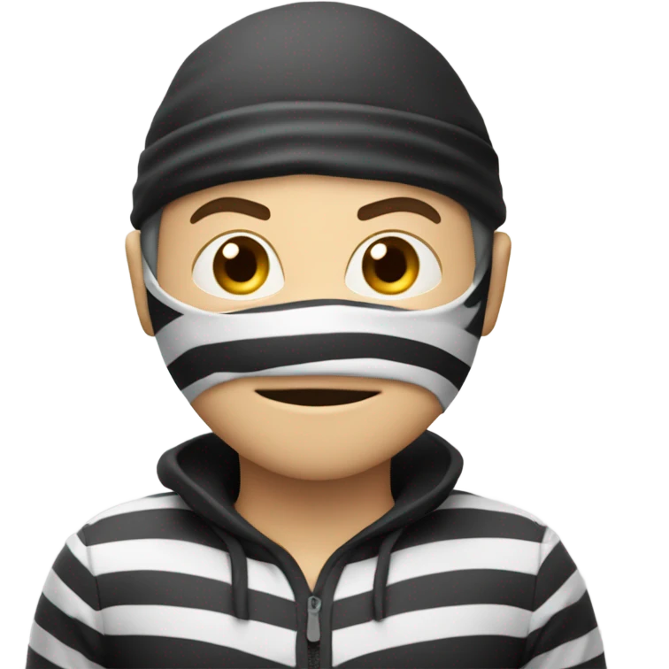Burglar with striped black and white top on ￼ emoji