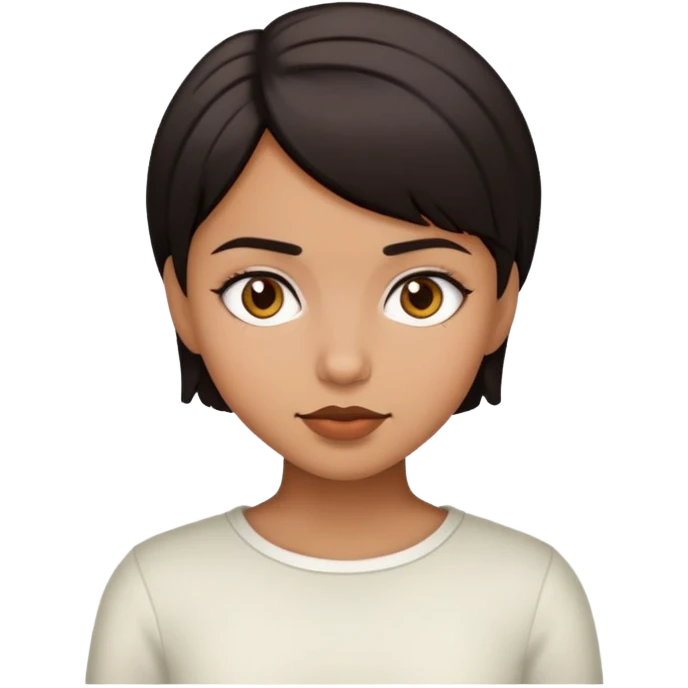 Pelo corto moreno chica  emoji