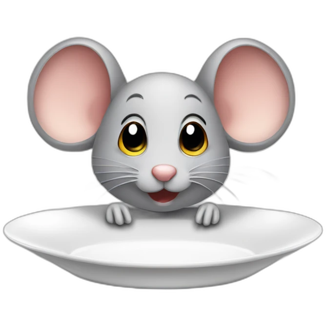 cute mouse look to empty plate emoji