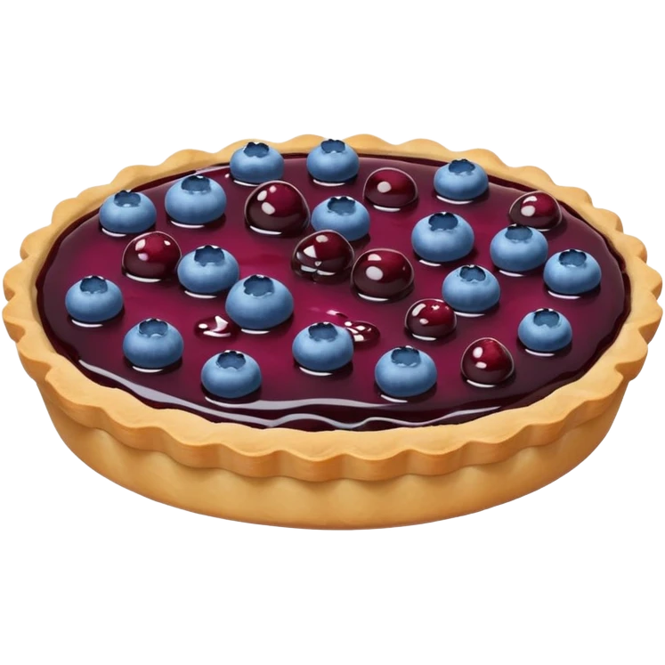 Make an emoji of a blueberry tart (small) that's broken off a bit so you can see the blueberry jam emoji