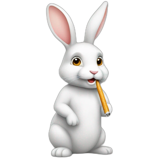 Lapin avec une cigarette emoji