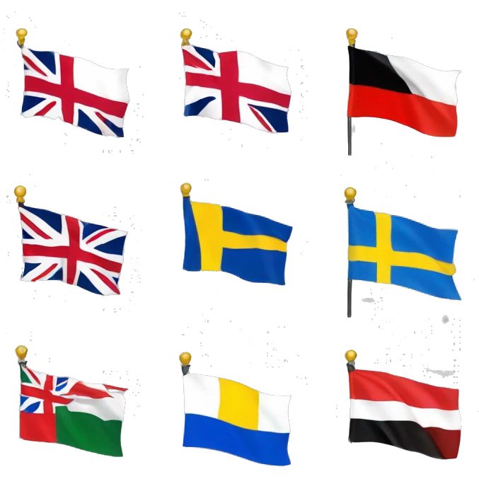 combined great britain, europe, sweden & UAE flags emoji