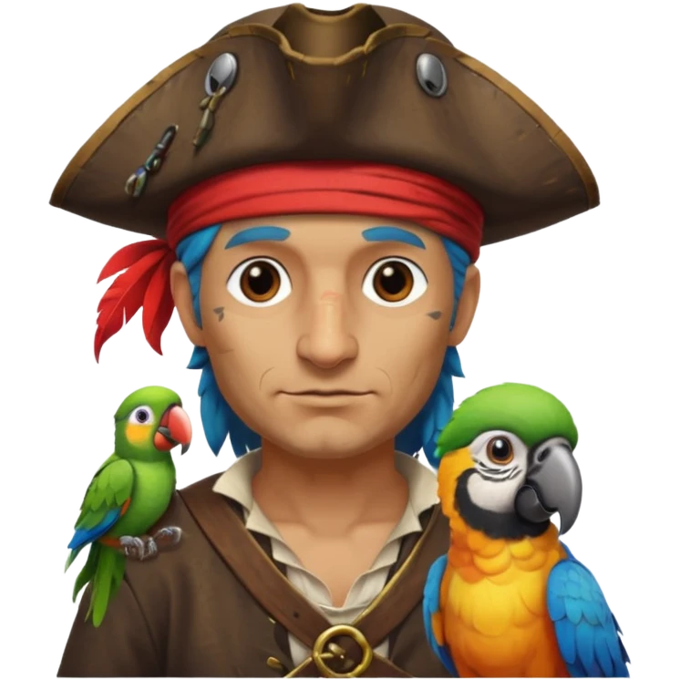 pirate and parrot emoji