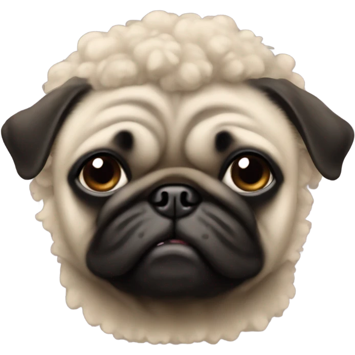 Pug with an Afro emoji