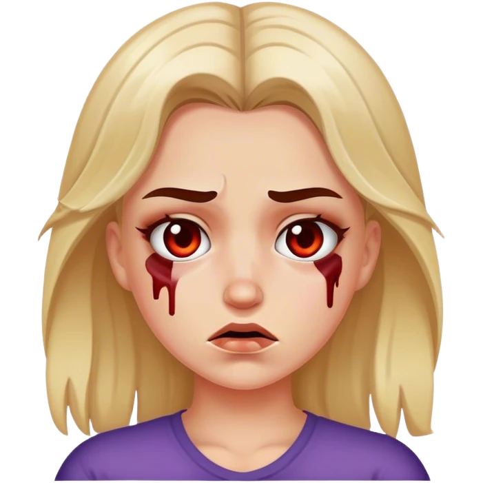 Whit girl who just got into a fight emoji