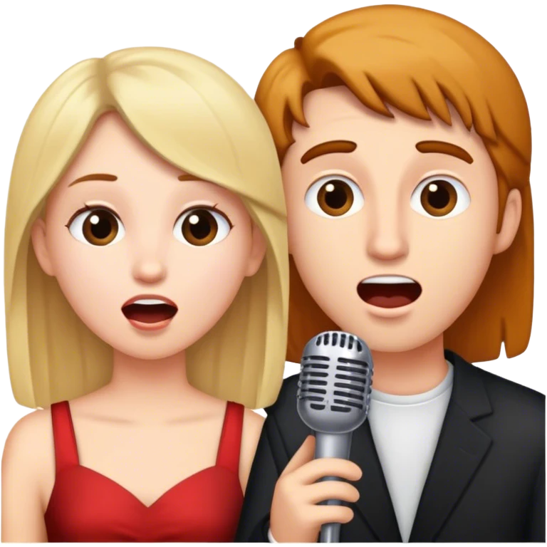 Two girls singing songs that one guy doesn’t care about at all emoji