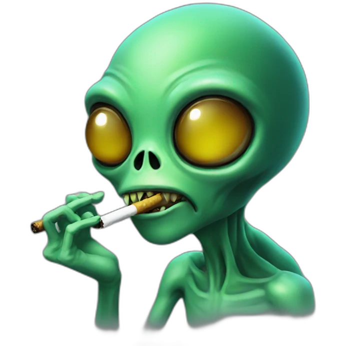 alien smoking emoji