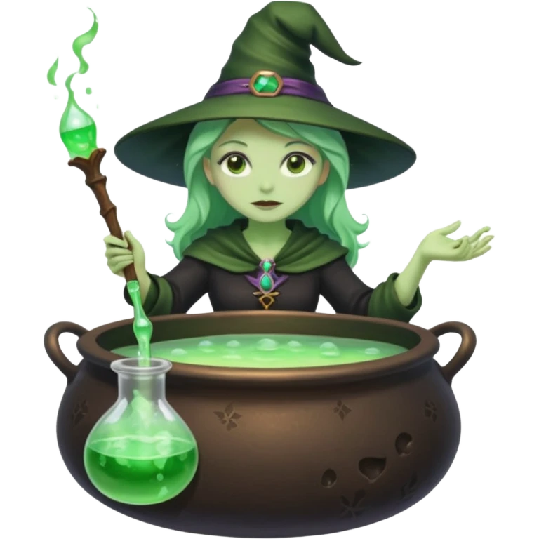 green witch cooking potion emoji